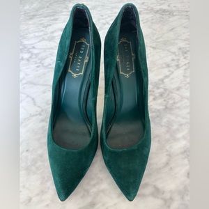 Ted Baker Emerald Green Velvet Pumps